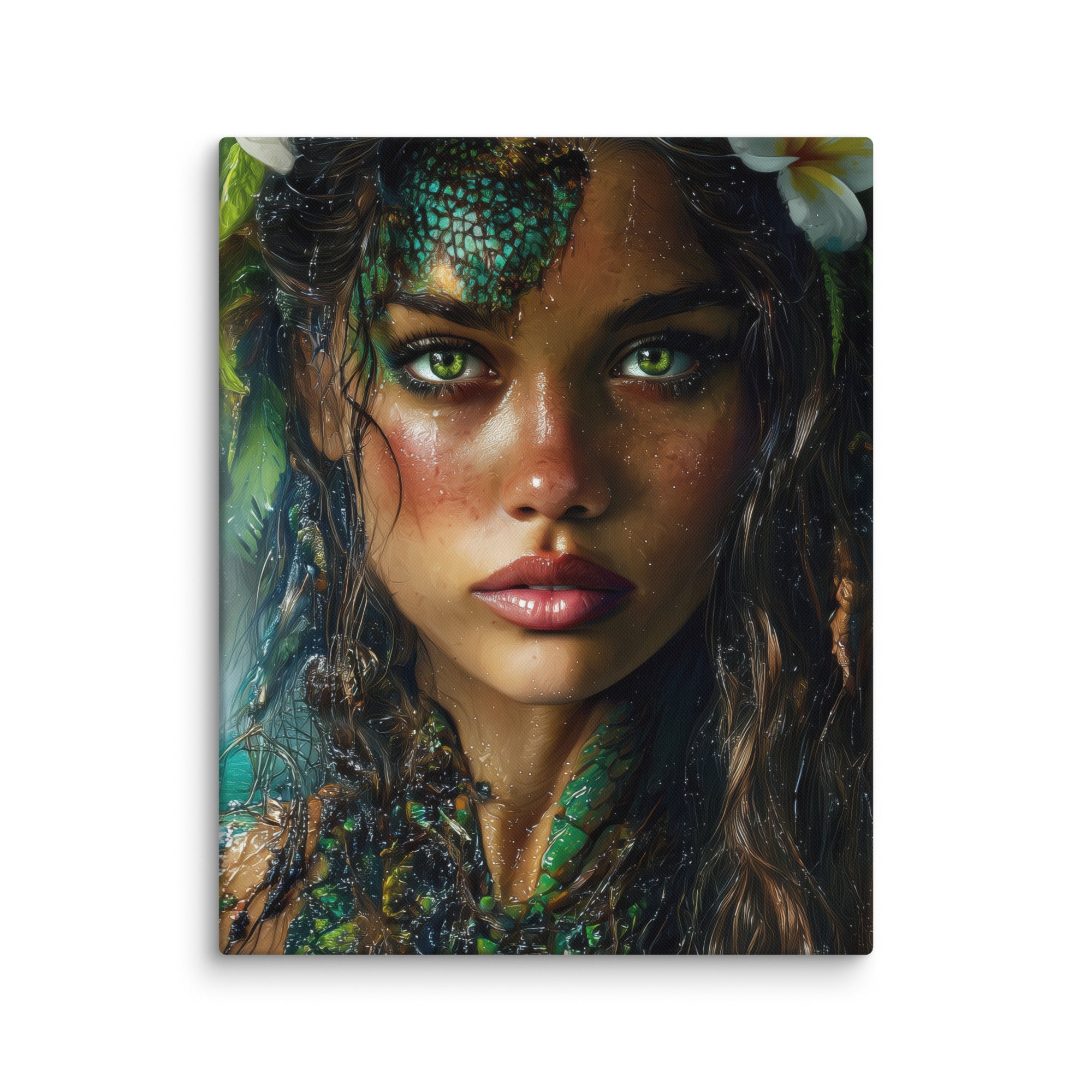 Hawaiian Moo Wahine Hawaiian canvas wall art shown at 16×20 inch size