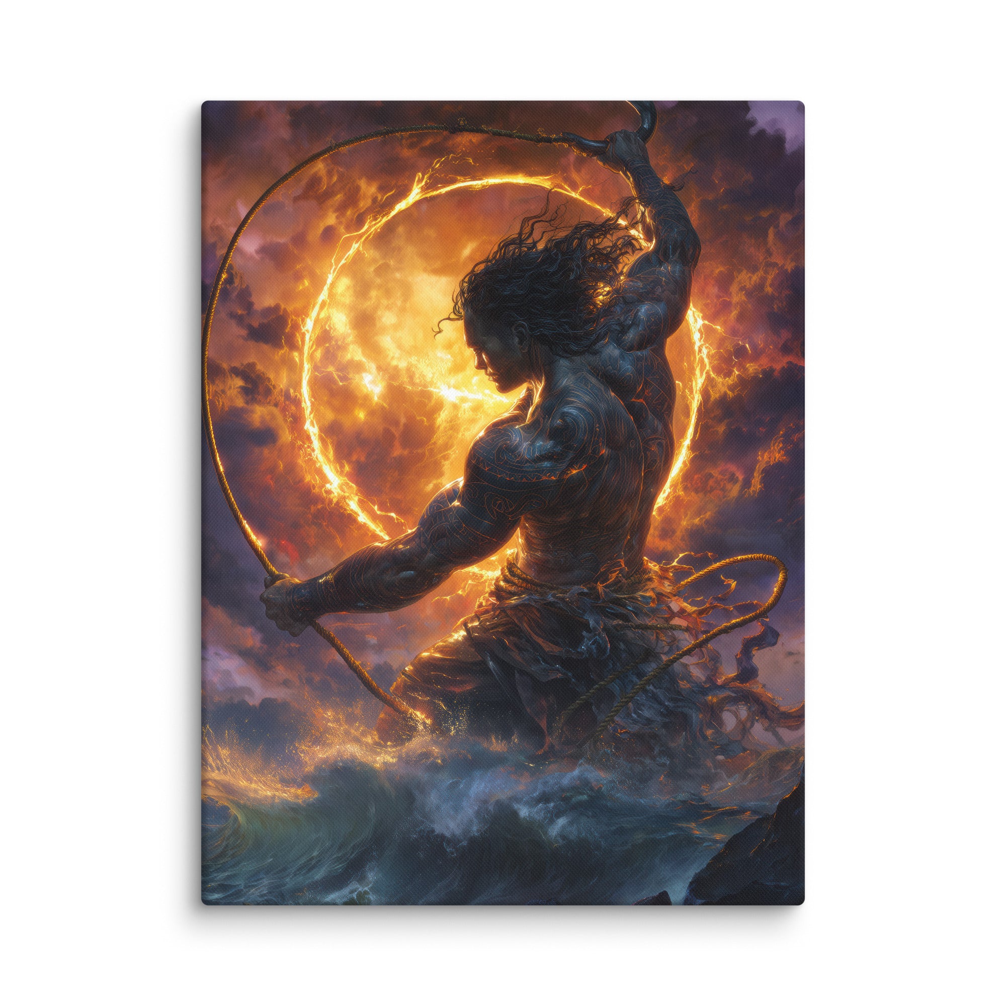 Hawaiian Maui Demigod Hawaiian canvas wall art shown at 18×24 inch size