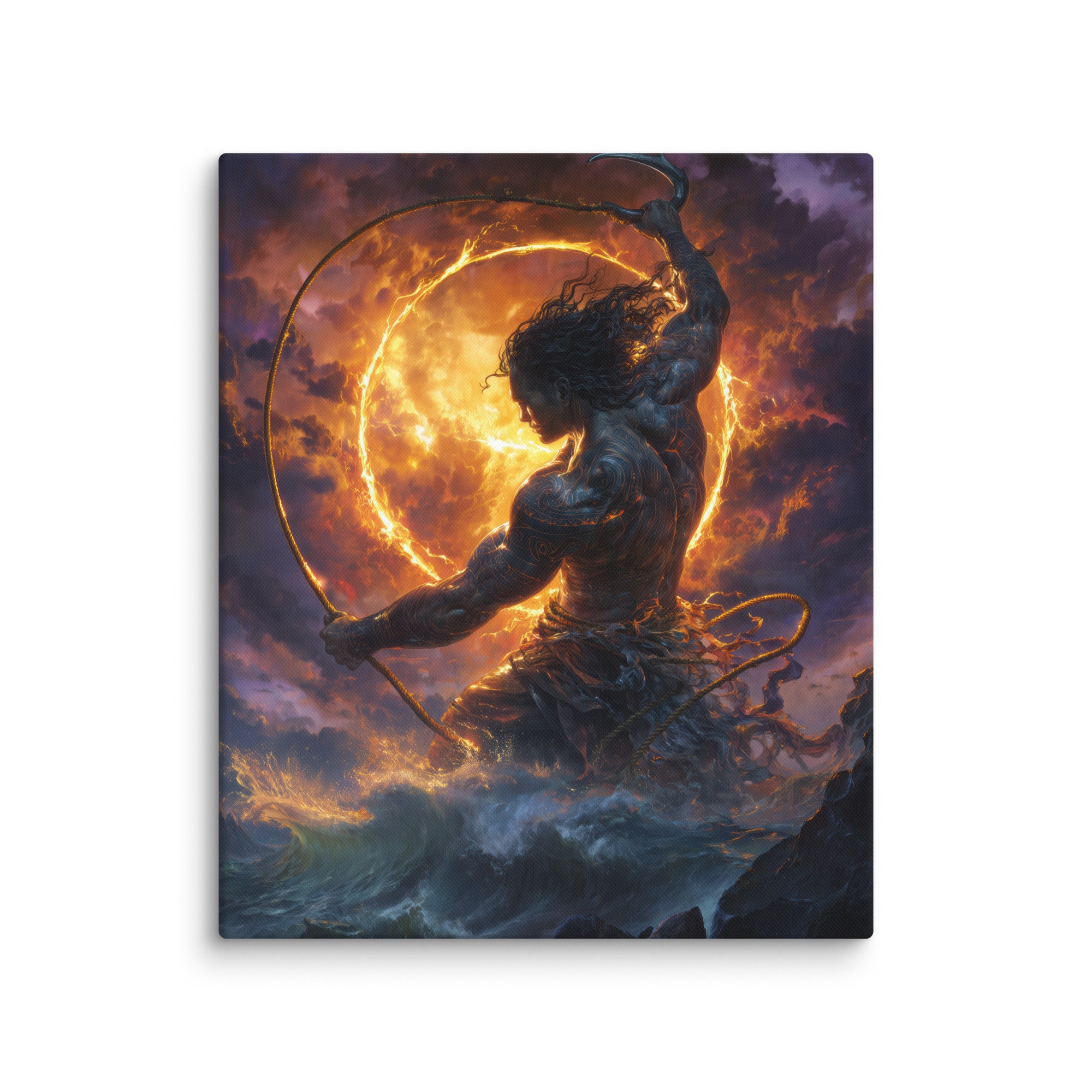 Hawaiian Maui Demigod Hawaiian canvas wall art shown at 20×24 inch size