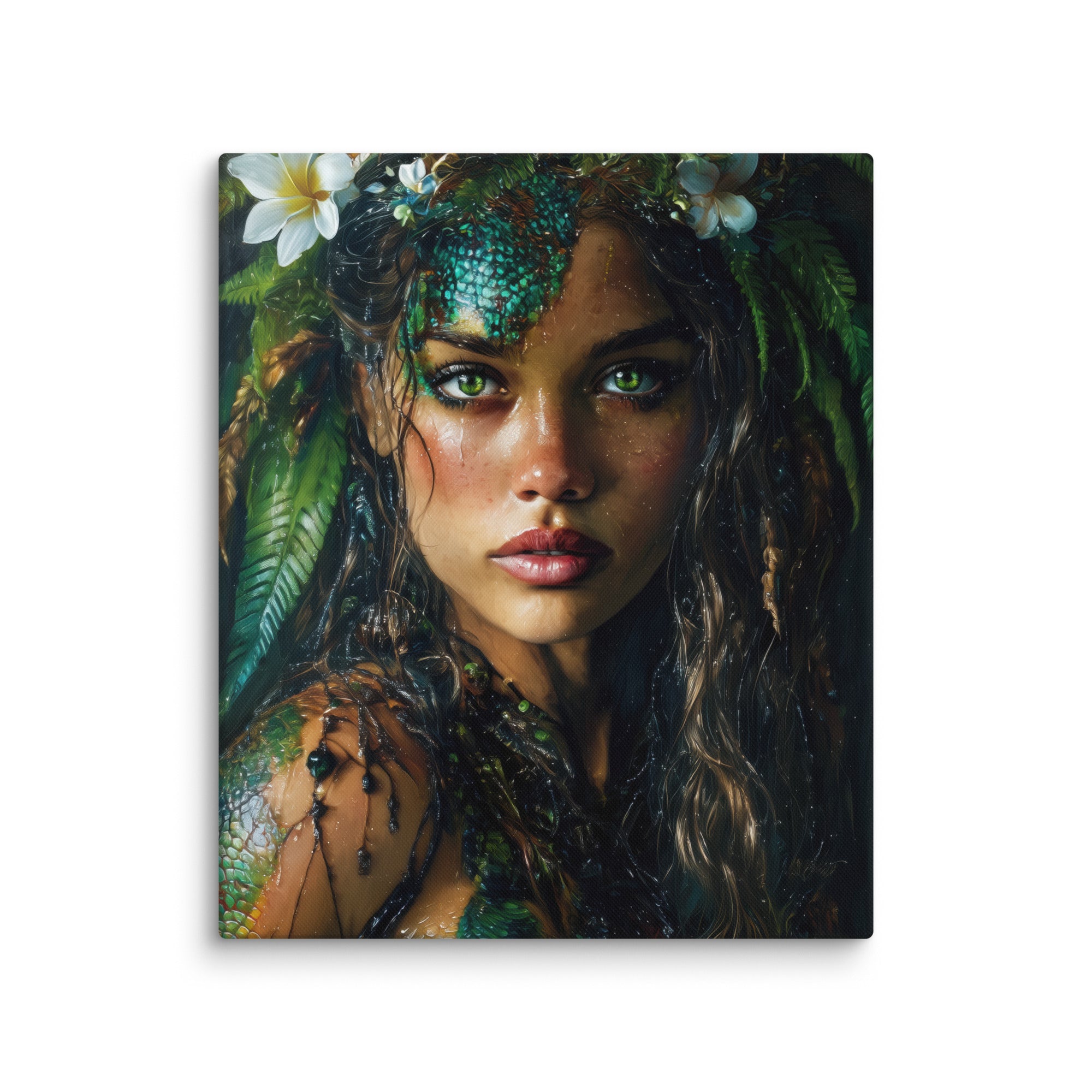Hawaiian Moo Wahine Hawaiian canvas wall art shown at 20×24 inch size