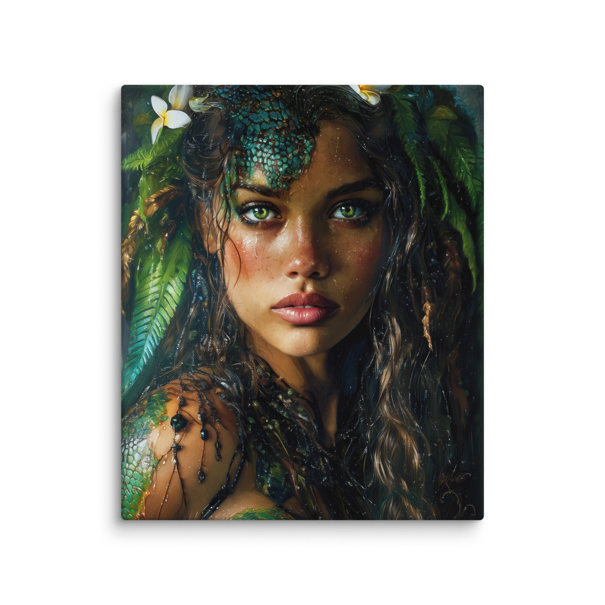Hawaiian Moo Wahine Hawaiian canvas wall art shown at 20×24 inch size