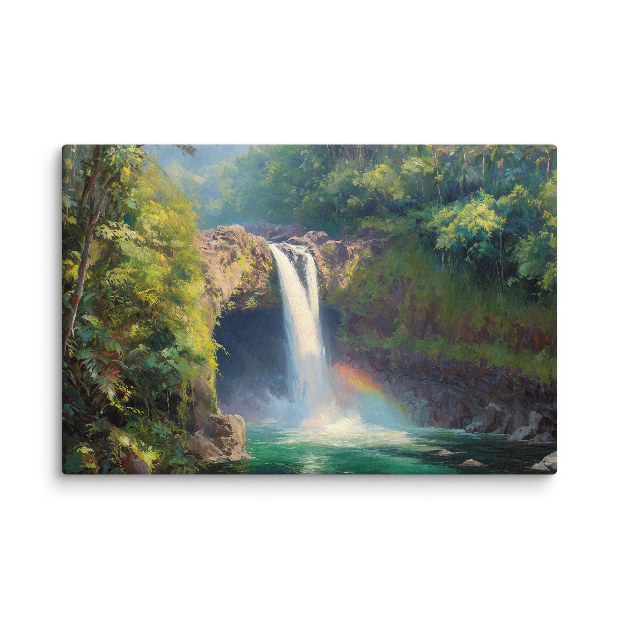 Kahana Falls 風景画 Rainbow Falls Hilo Canvas Wall Art | Big Island HI – Kahana Designs