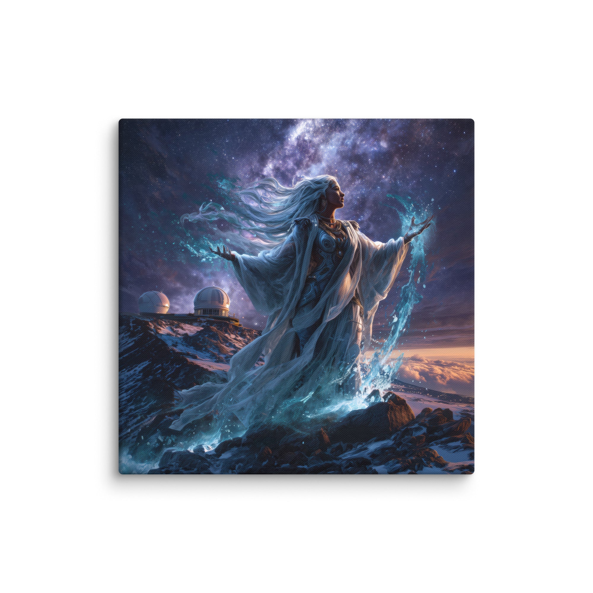 Hawaiian Poliahu Snow Goddess Hawaiian canvas wall art shown at 26×26 inch size