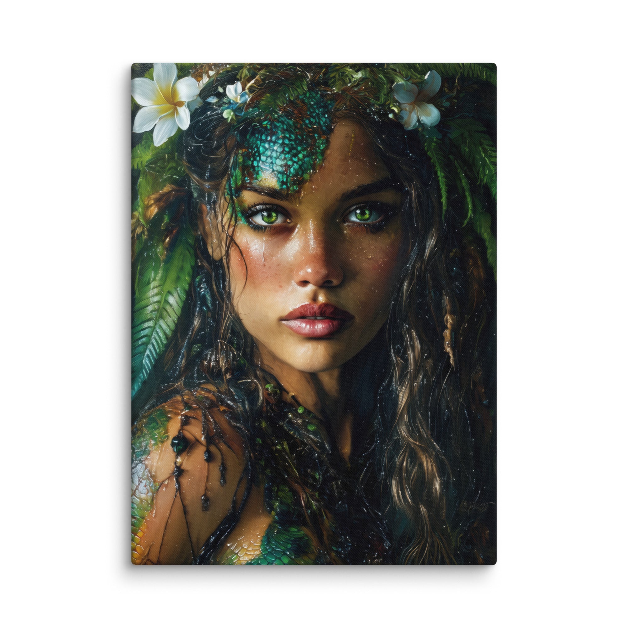 Hawaiian Moo Wahine Hawaiian canvas wall art shown at 40×55 inch size