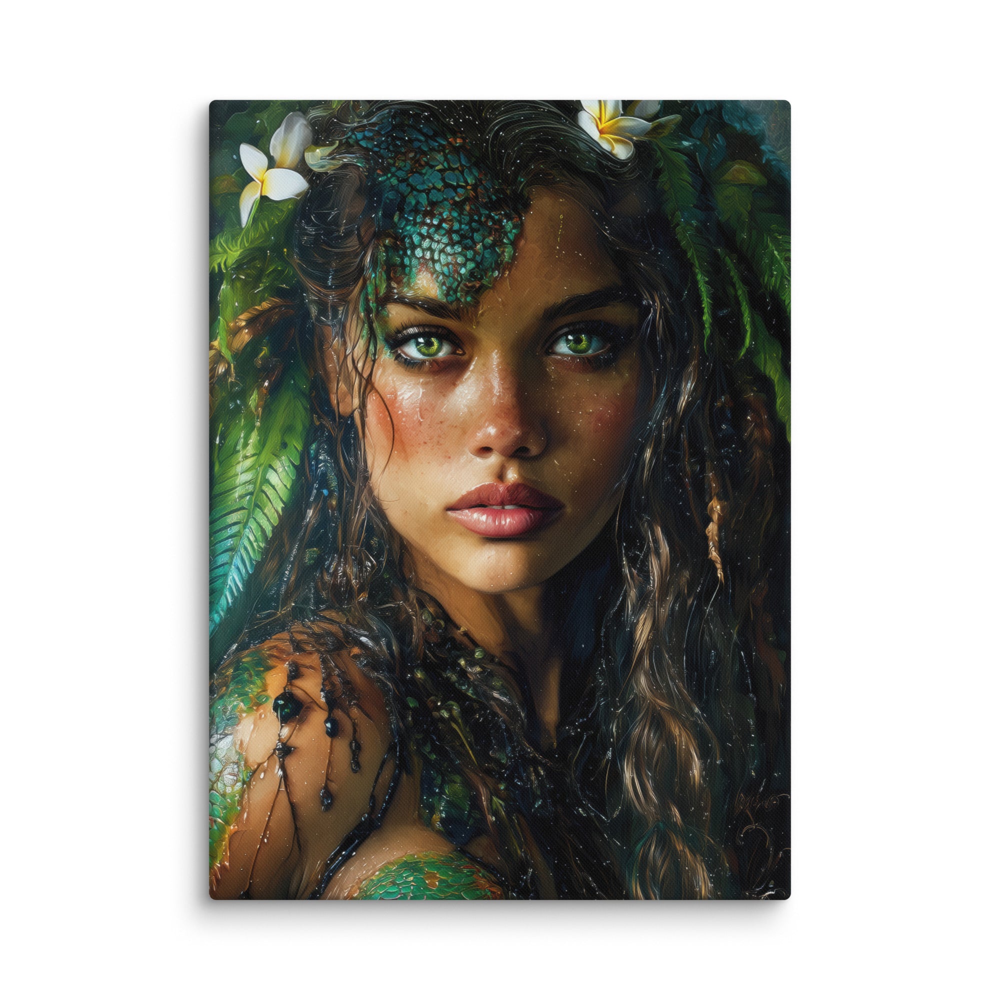 Hawaiian Moo Wahine Hawaiian canvas wall art shown at 40×55 inch size