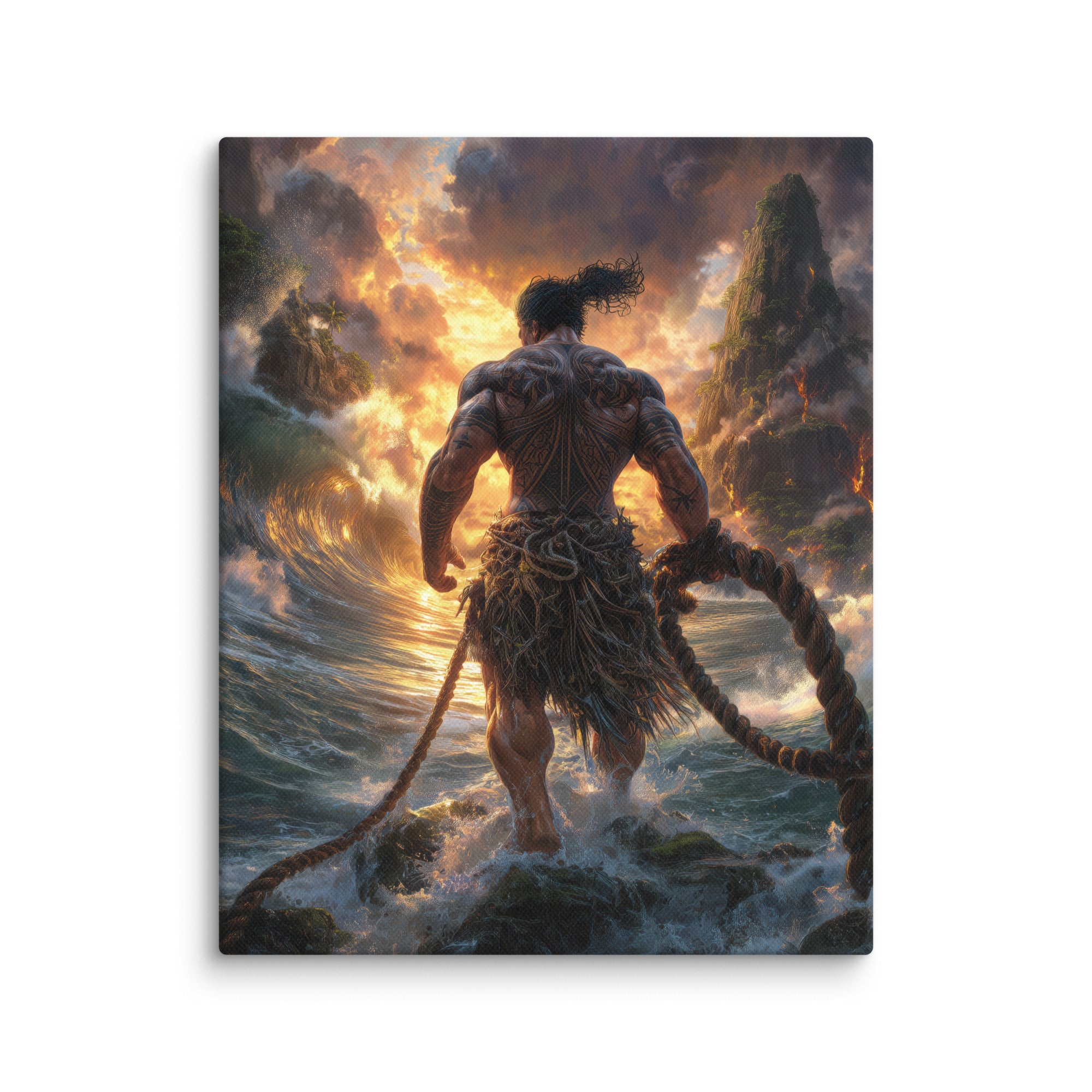 Hawaiian Maui Demigod Hawaiian canvas wall art shown at 8×10 inch size