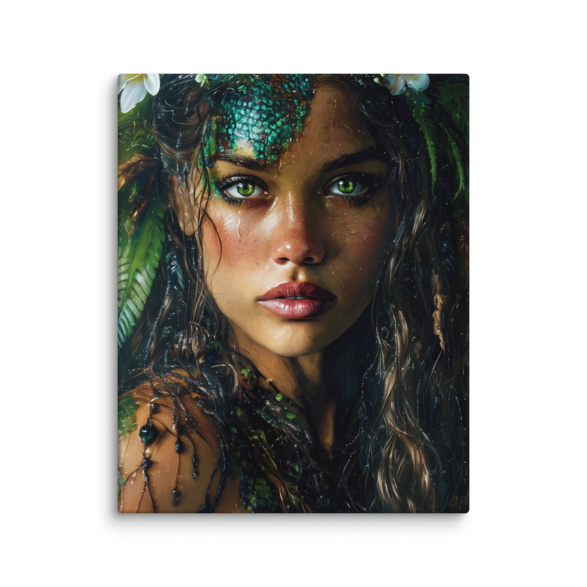 Hawaiian Moo Wahine Hawaiian canvas wall art shown at 8×10 inch size