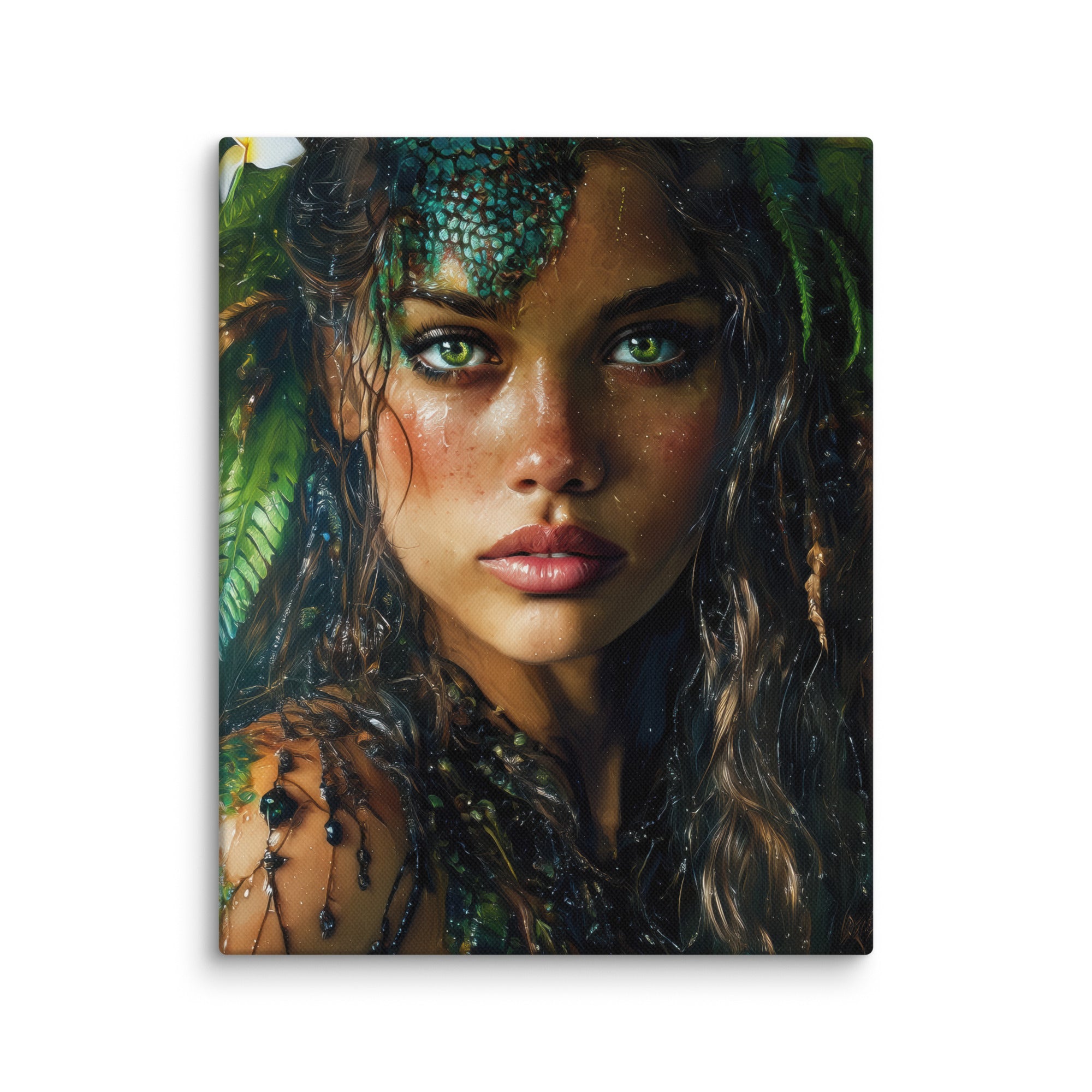 Hawaiian Moo Wahine Hawaiian canvas wall art shown at 8×10 inch size