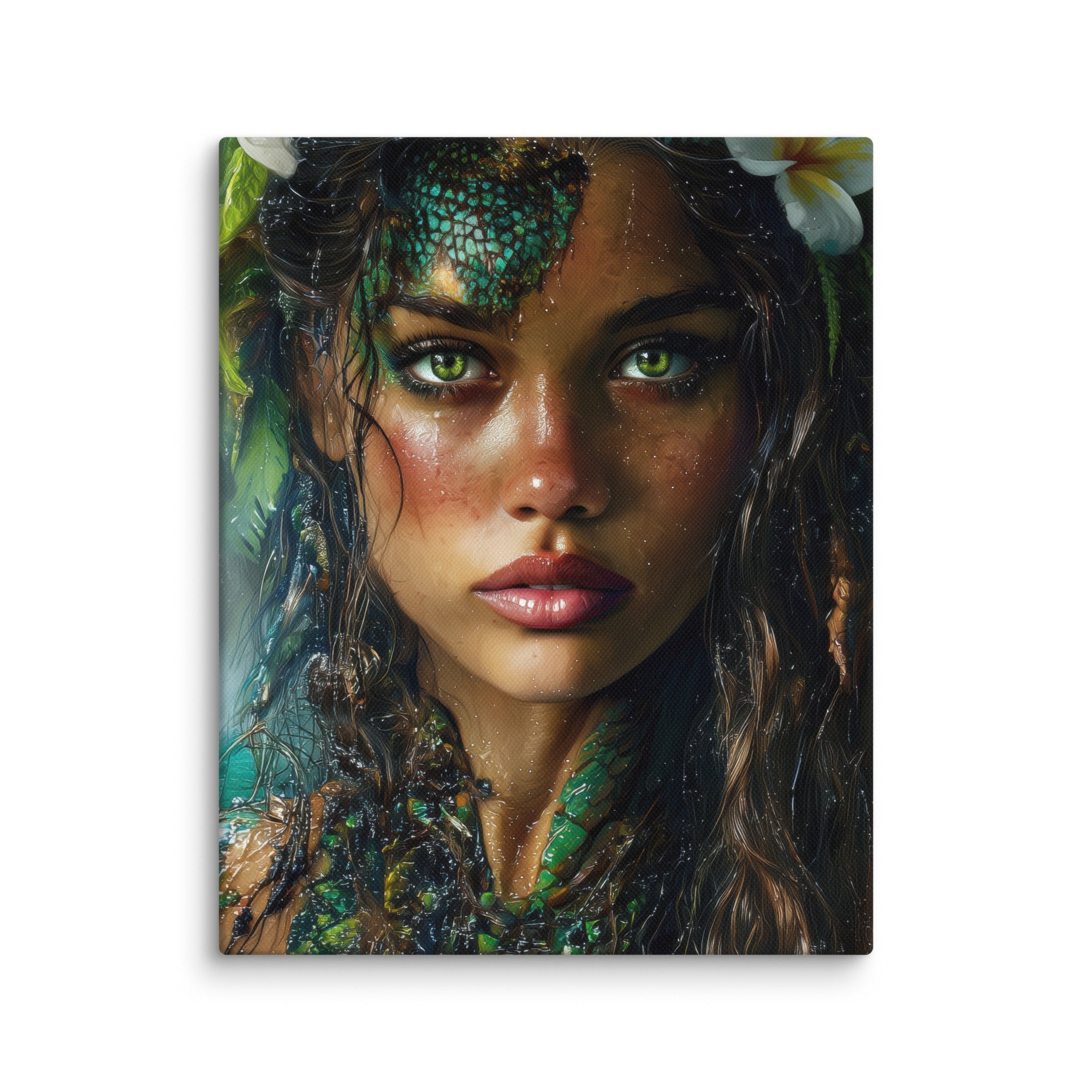 Hawaiian Moo Wahine Hawaiian canvas wall art shown at 8×10 inch size