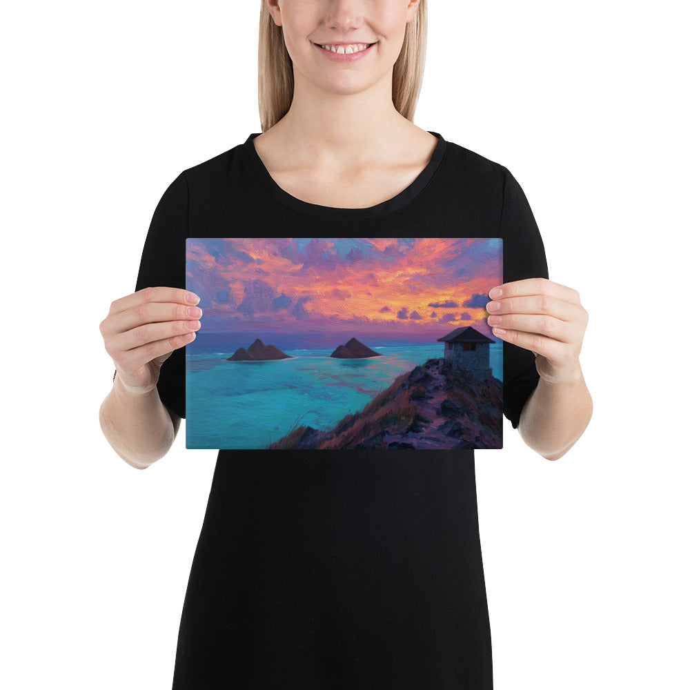 Lanikai Pillbox Hike Canvas Wall Art | Oahu Hawaii – Kahana Designs