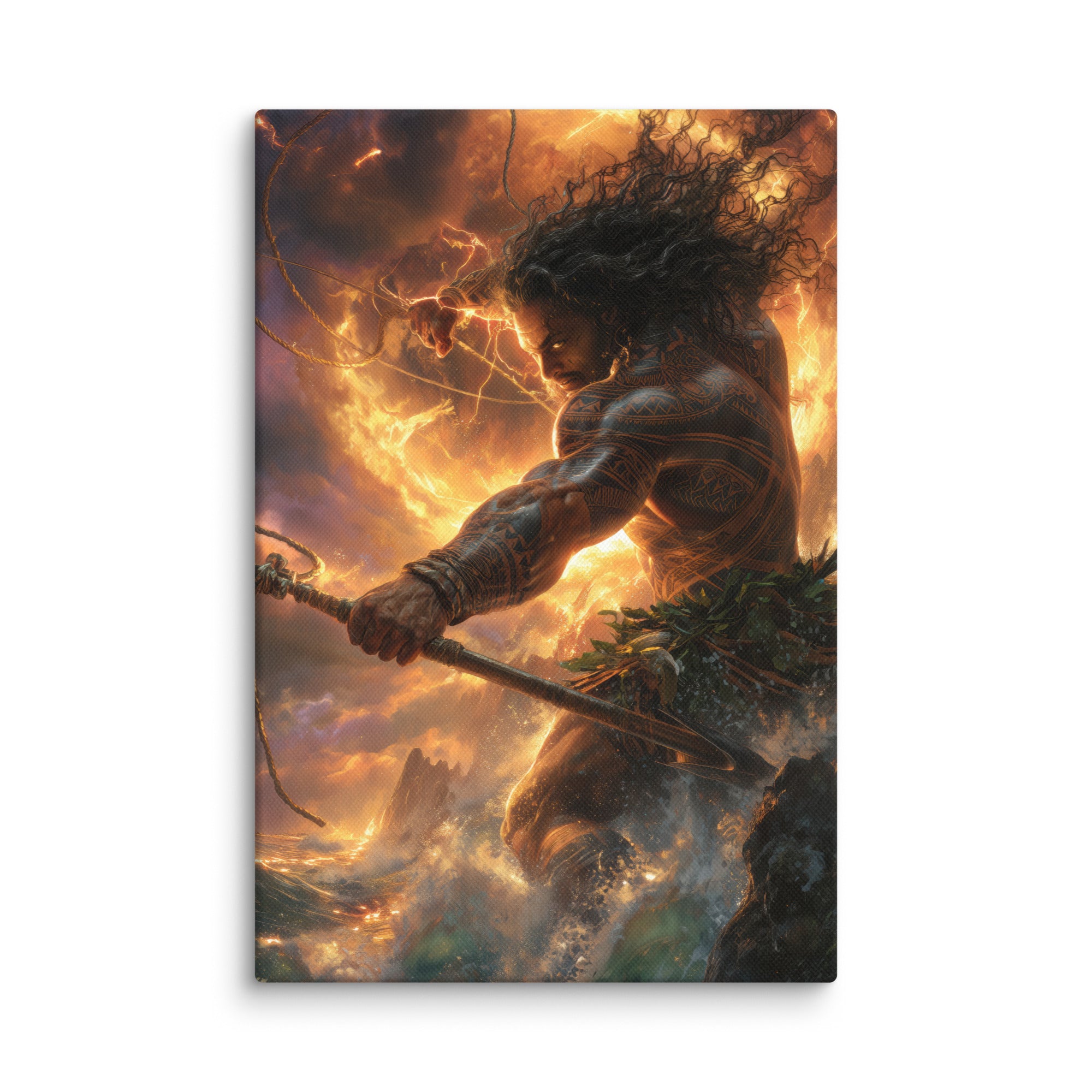 Hawaiian Maui Demigod Hawaiian canvas wall art shown at 8×12 inch size