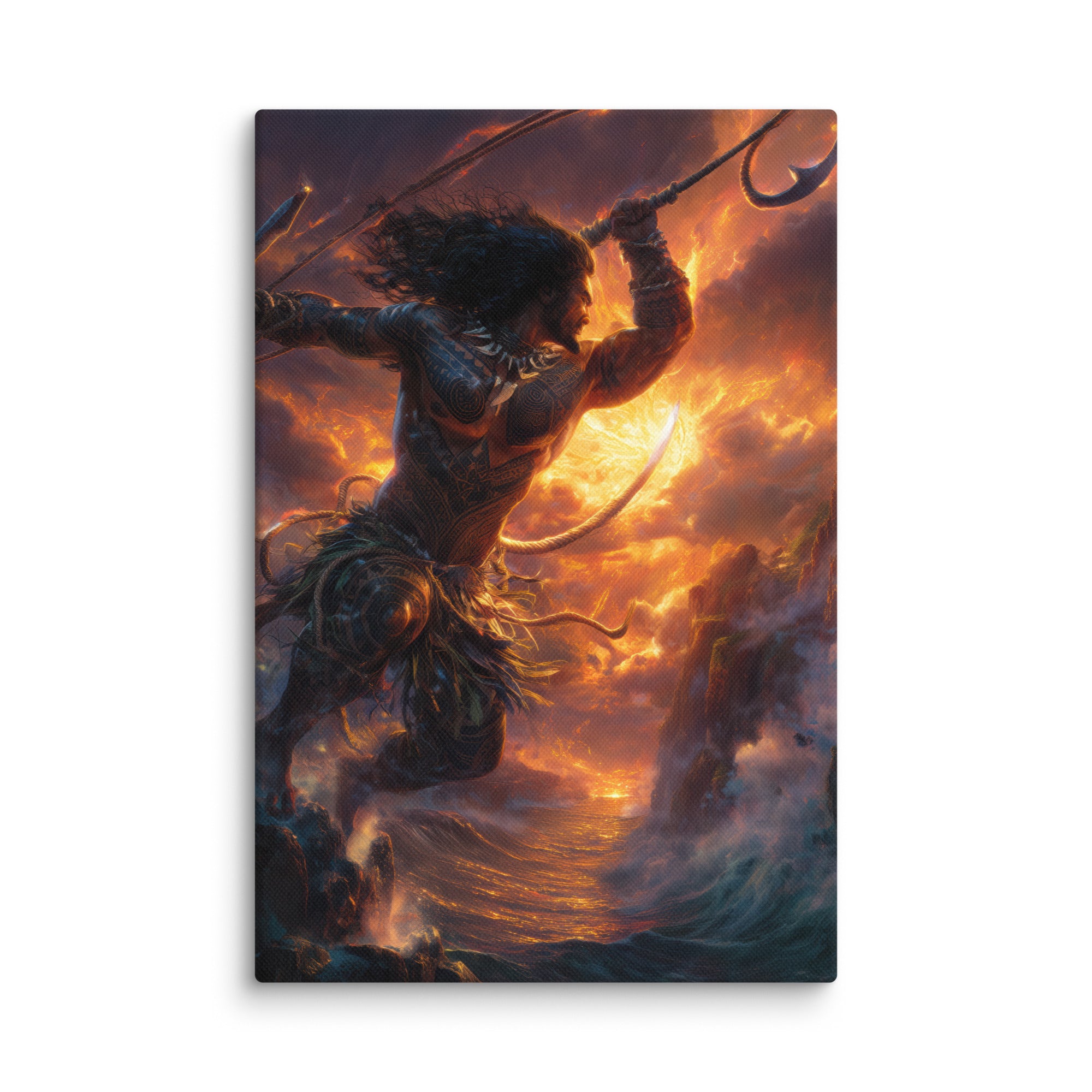 Hawaiian Maui Demigod Hawaiian canvas wall art shown at 8×12 inch size