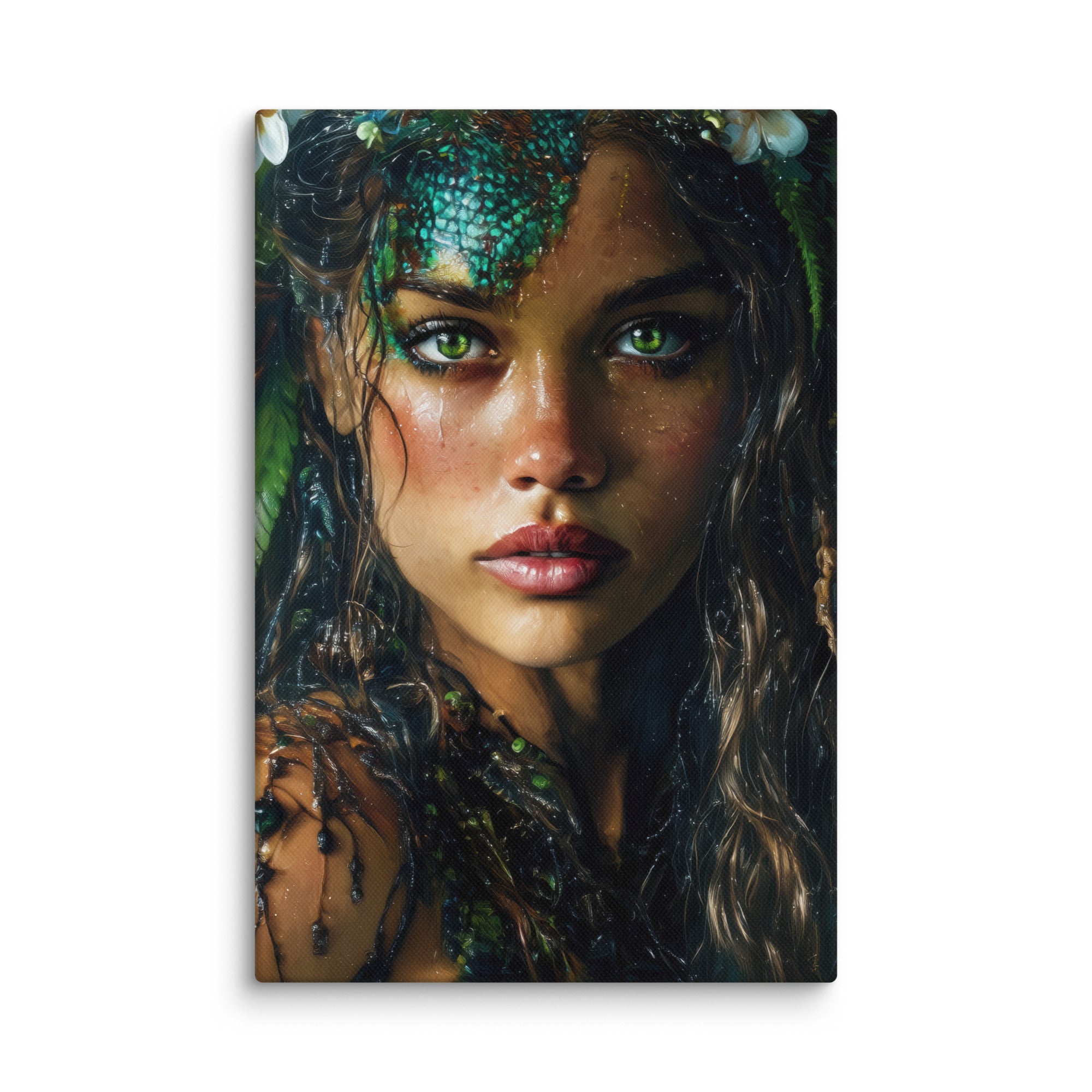 Hawaiian Moo Wahine Hawaiian canvas wall art shown at 8×12 inch size