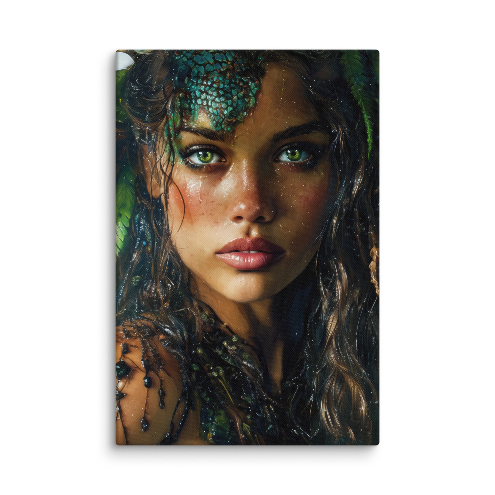 Hawaiian Moo Wahine Hawaiian canvas wall art shown at 8×12 inch size