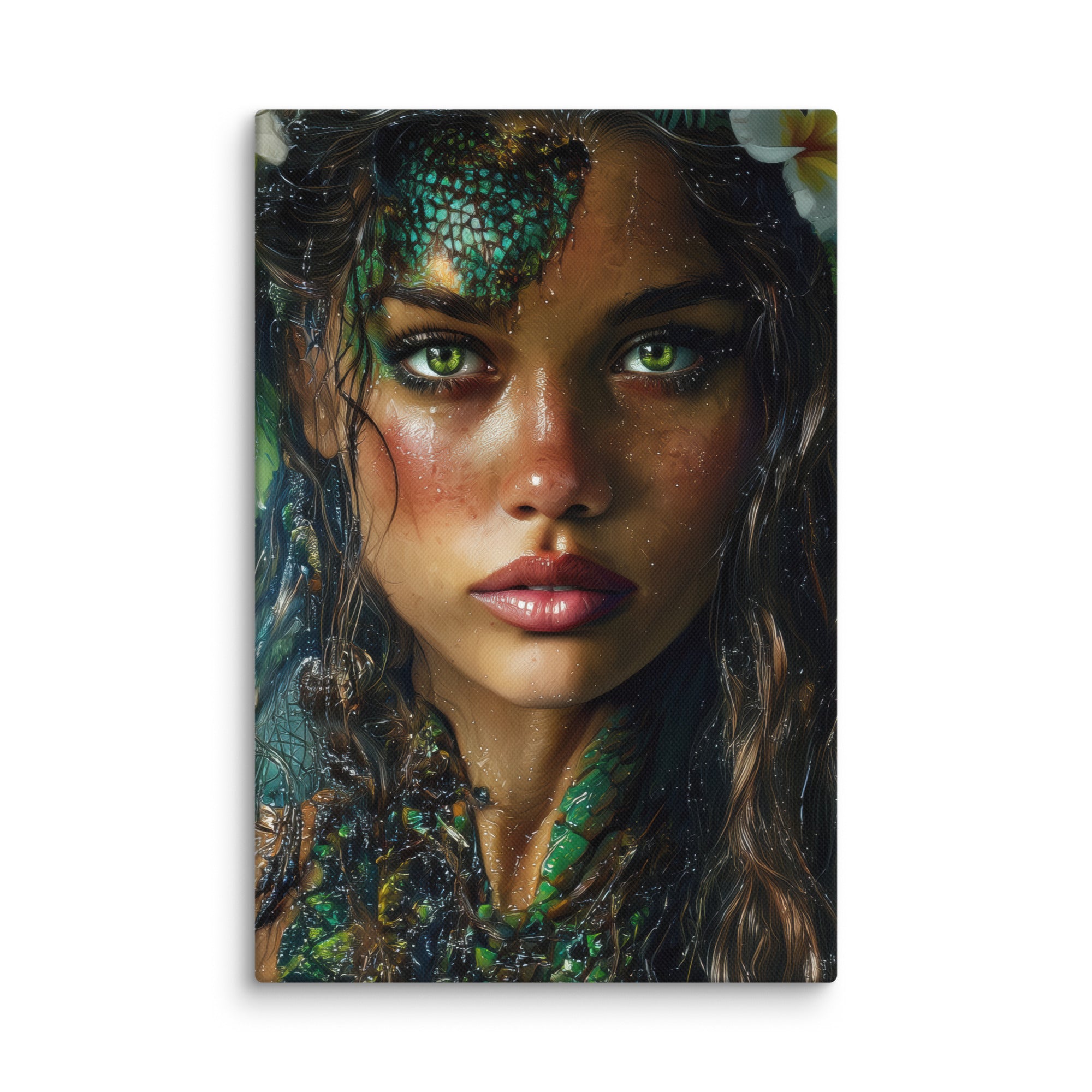 Hawaiian Moo Wahine Hawaiian canvas wall art shown at 8×12 inch size