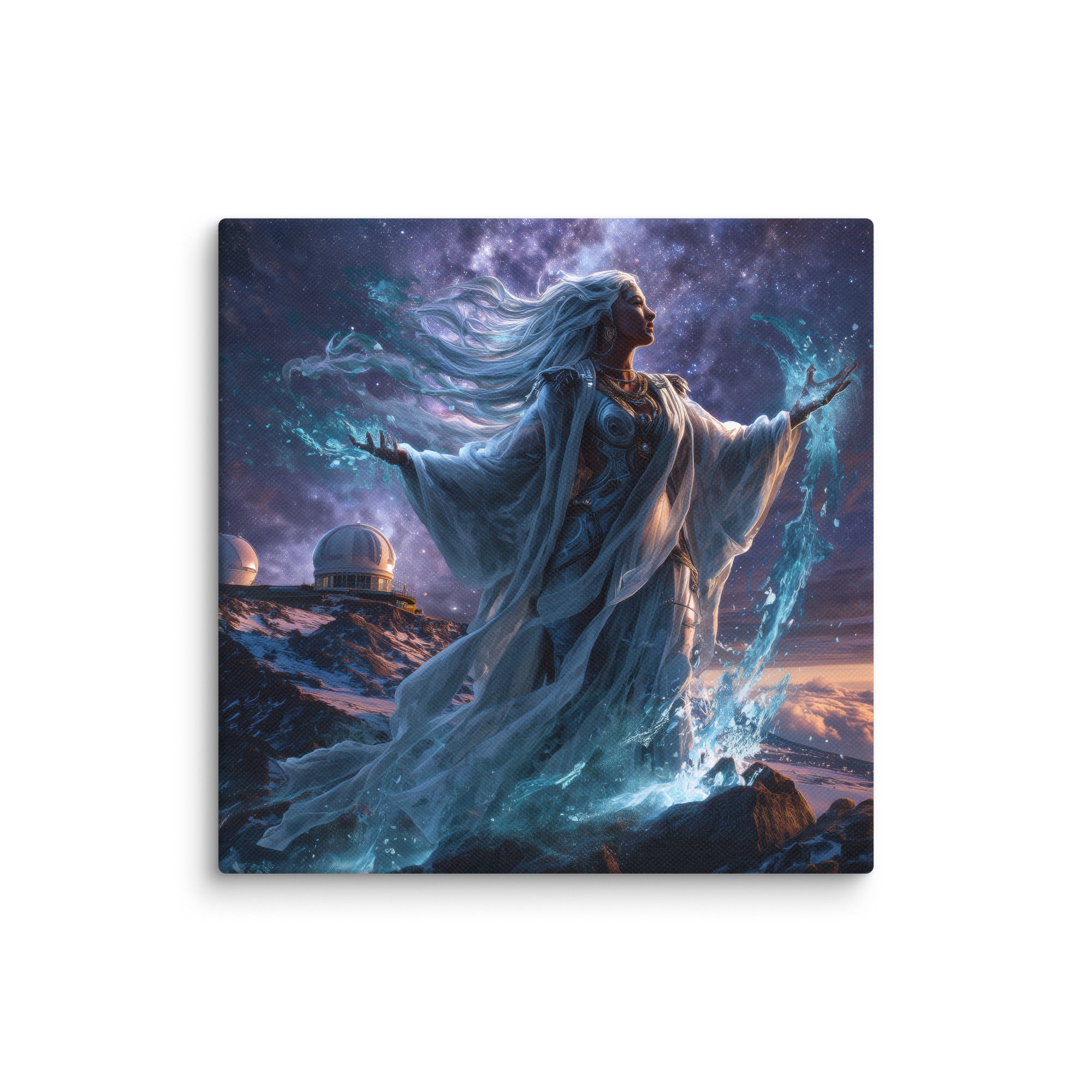 Hawaiian Poliahu Snow Goddess Hawaiian canvas wall art shown at 8×8 inch size