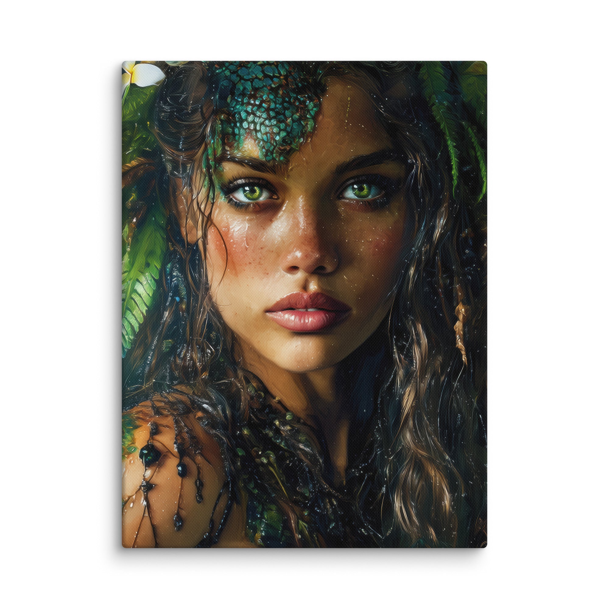 Hawaiian Moo Wahine Hawaiian canvas wall art shown at 9×12 inch size