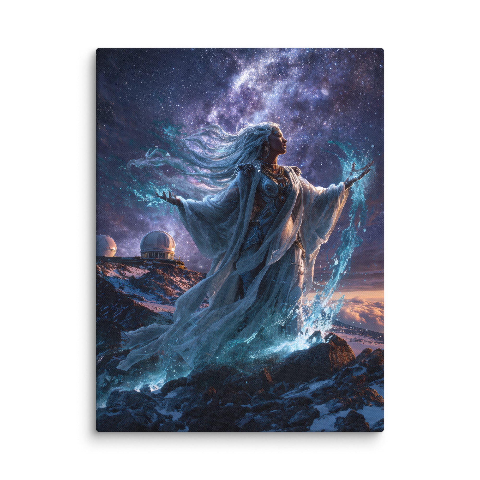 Hawaiian Poliahu Snow Goddess Hawaiian canvas wall art shown at 9×12 inch size