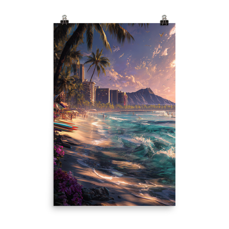 Waikiki Beach 2 — 24″×36″ poster mockup