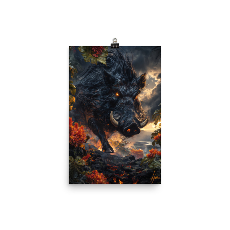 Kamapuaa Pig Form — 12″×18″ poster mockup