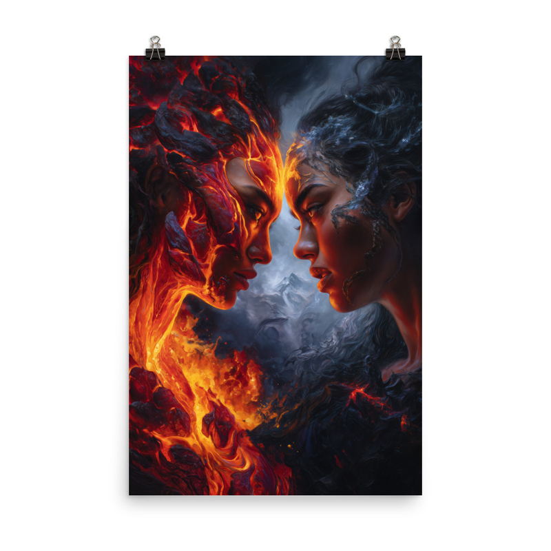 Pele Vs Poliahu 2 — 24″×36″ poster mockup