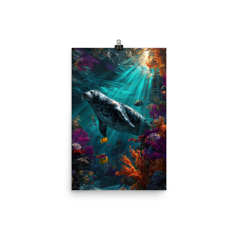 Hawaiian Monk Seal — 12″×18″ poster mockup