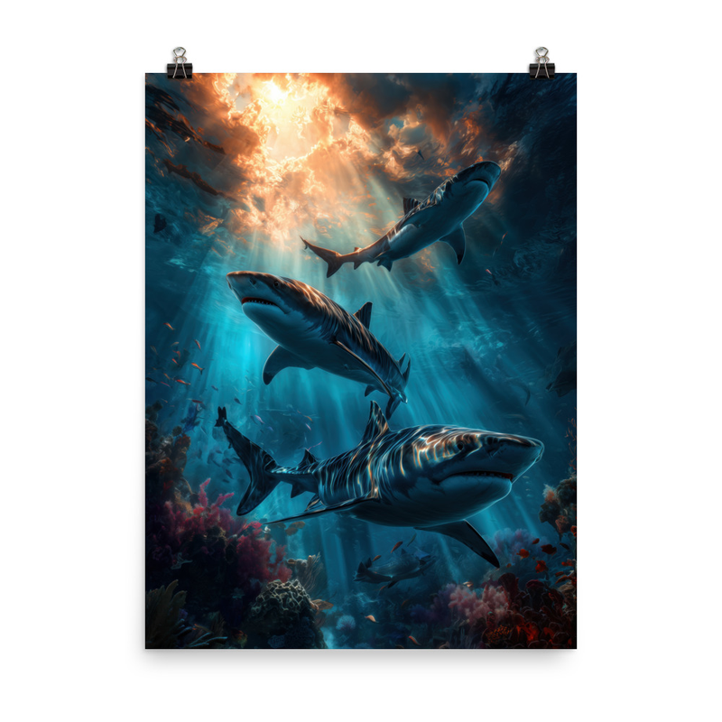 Tiger Sharks 1 — 18″×24″ poster mockup