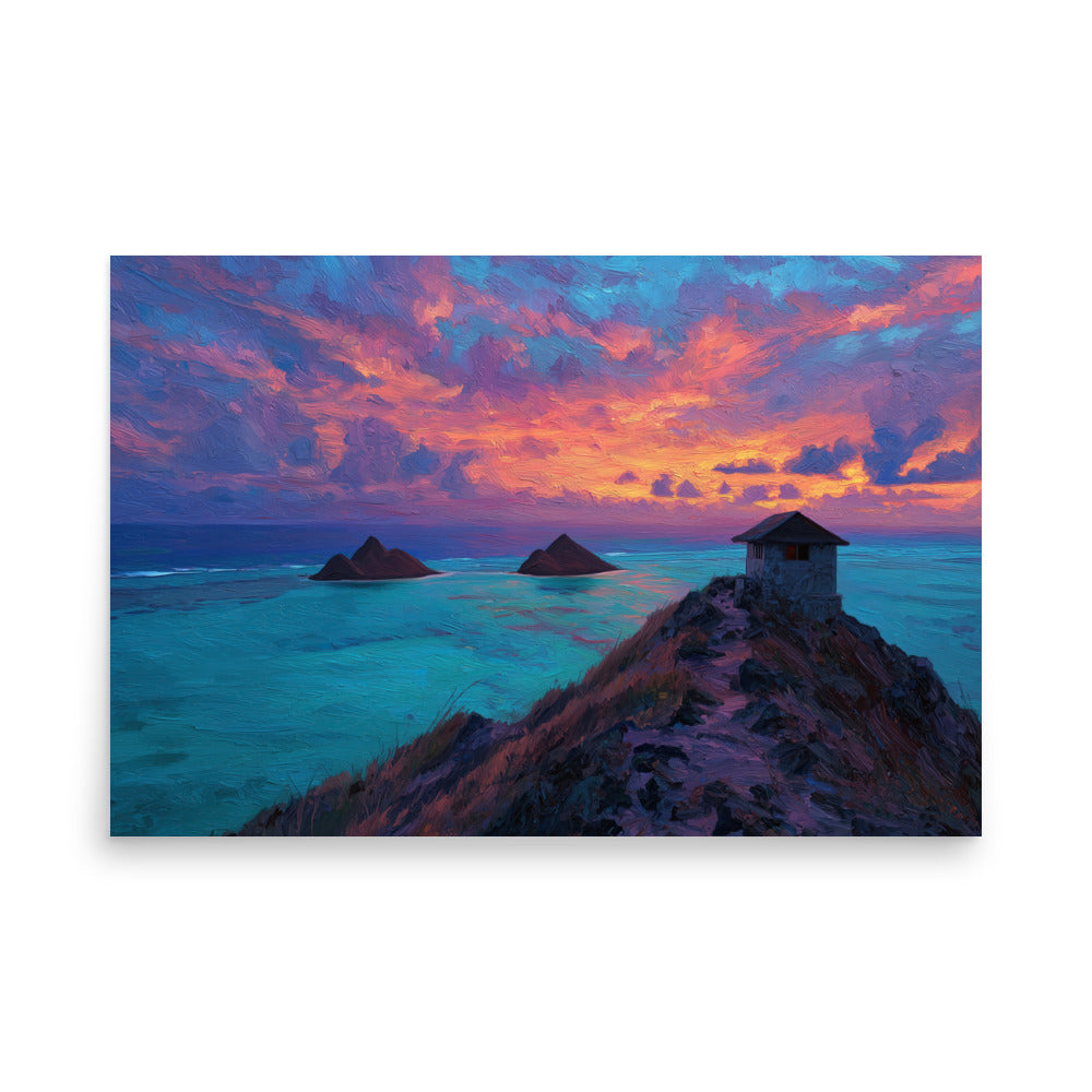 Lanikai Pillbox Sunrise Oahu Poster | Art Print – Kahana Designs
