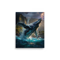 Hawaiian Humpback Whale Koholā — Hawaiian poster, digital oil painting wall art