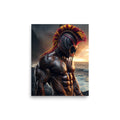 Hawaiian Warrior Koa Ikaika — Hawaiian poster, digital oil painting wall art