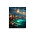 Lahaina Harbor Sunset — Hawaiian poster, digital oil painting wall art