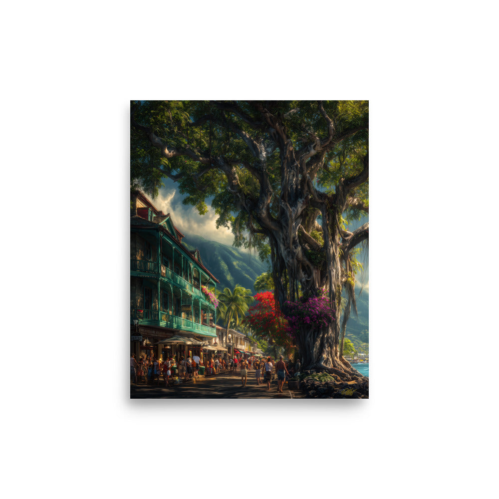 Lahaina Maui Oil Painting — Hawaiian poster, digital oil painting wall art