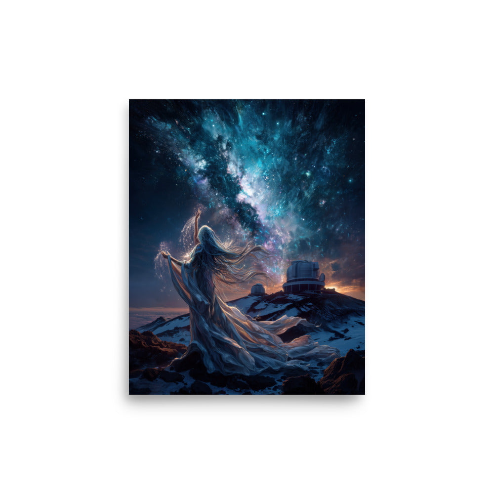 Poliʻahu Hawaiian Snow Goddess — Hawaiian poster, digital oil painting wall art