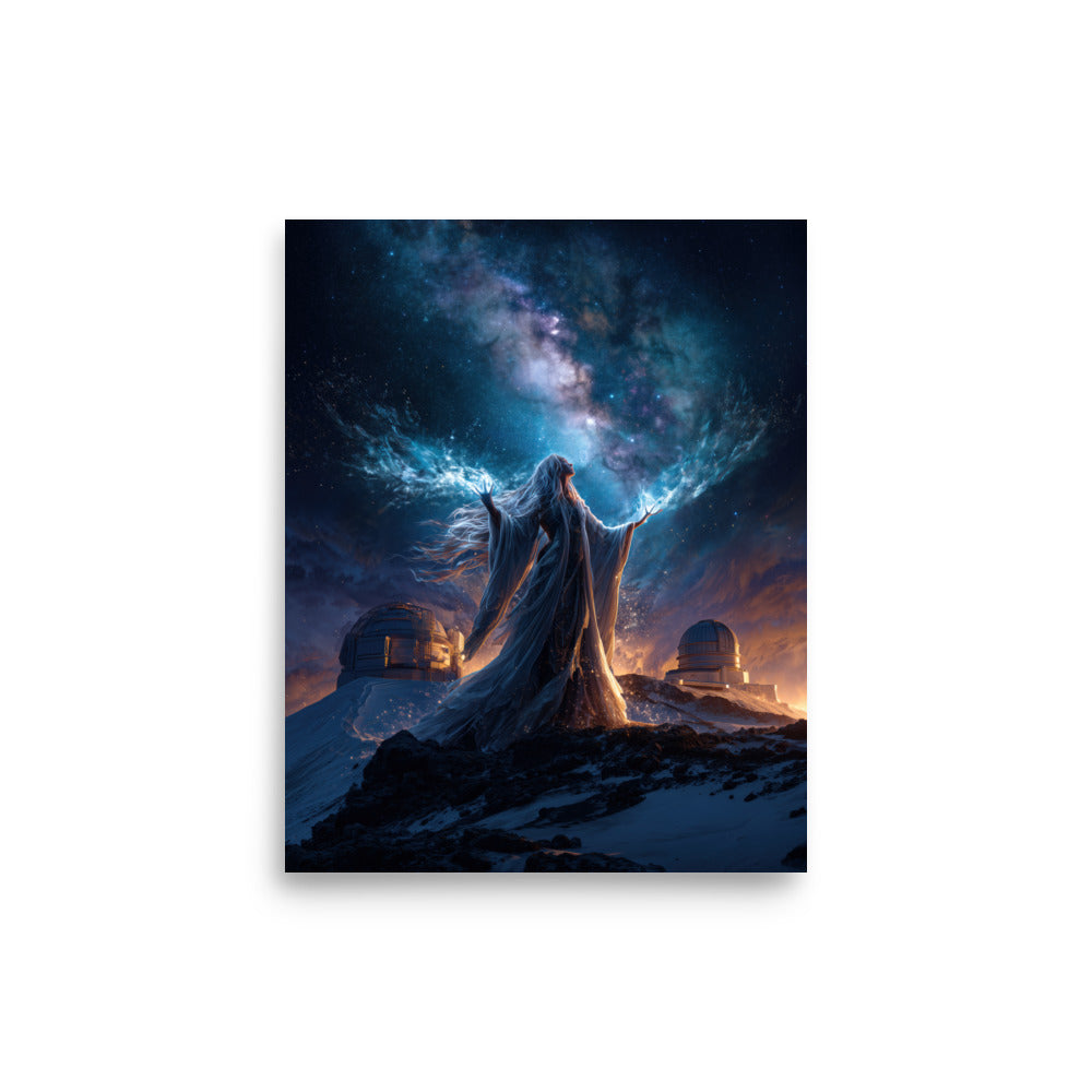 Poliʻahu Hawaiian Snow Goddess — Hawaiian poster, digital oil painting wall art