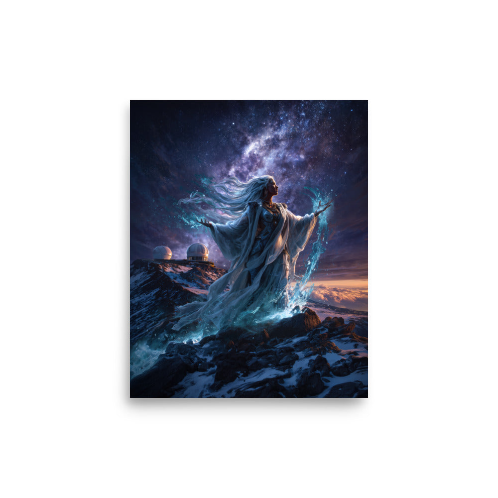 Poliʻahu Hawaiian Snow Goddess — Hawaiian poster, digital oil painting wall art