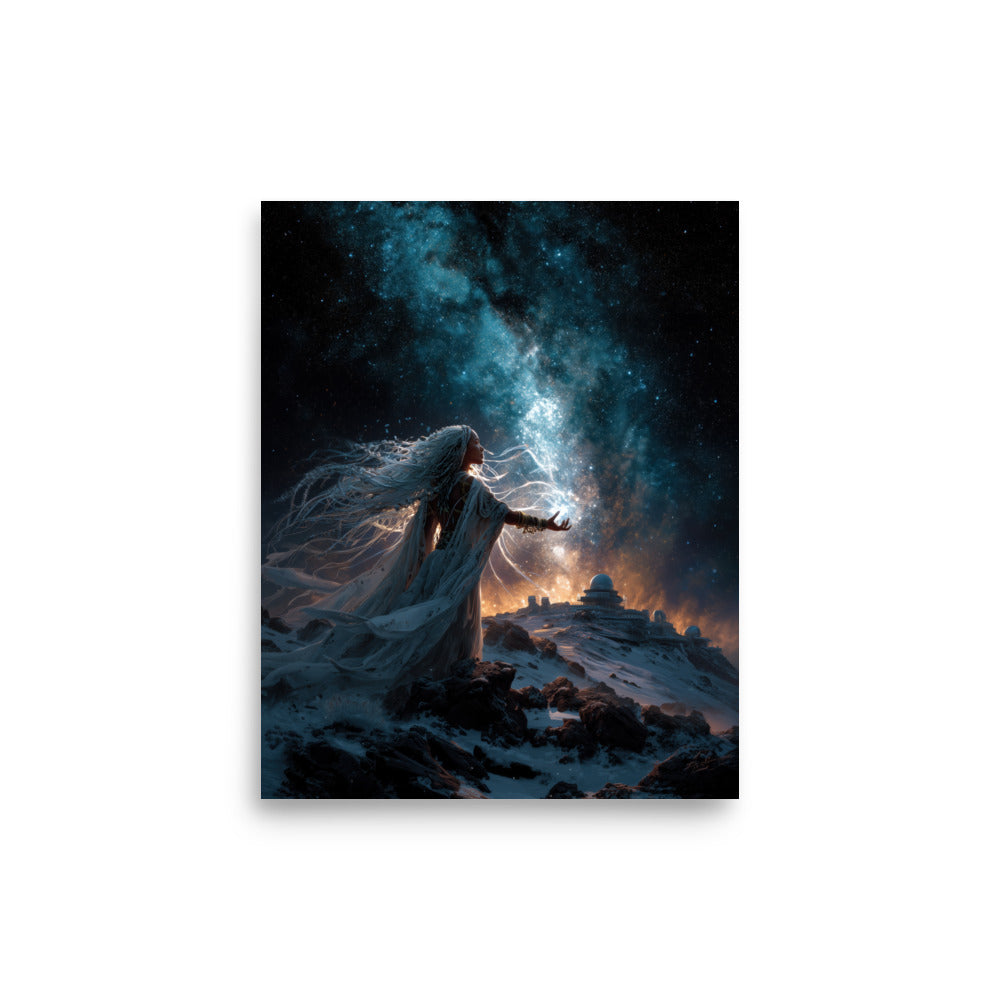 Poliʻahu Hawaiian Snow Goddess — Hawaiian poster, digital oil painting wall art