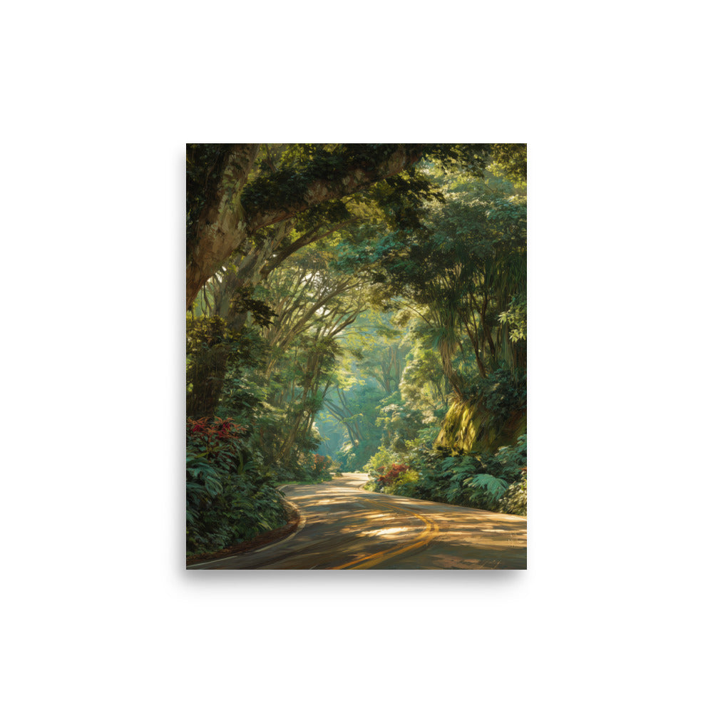 Road to Hāna Maui — Hawaiian poster, digital oil painting wall art