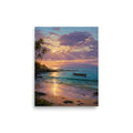 Wailea Beach Maui — Hawaiian poster, digital oil painting wall art