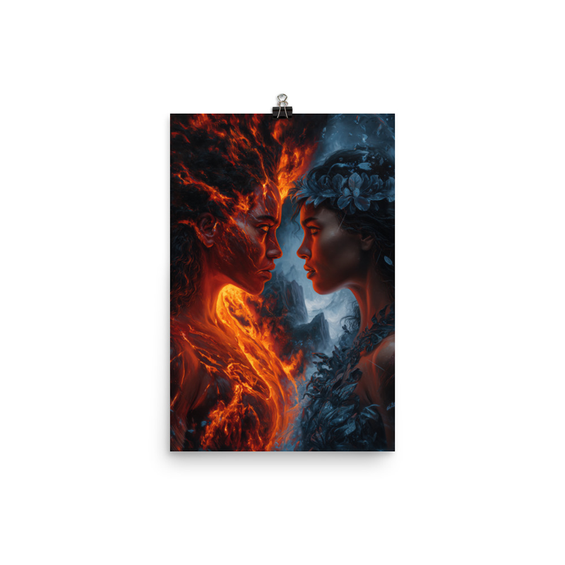 Pele Vs Poliahu 1 — 12″×18″ poster mockup
