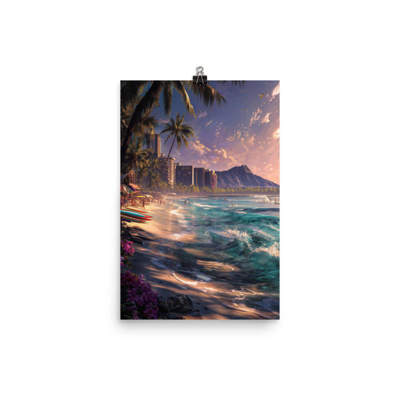 Waikiki Beach 2 — 12″×18″ poster mockup