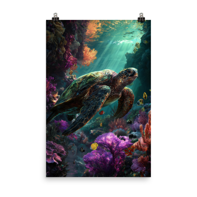 Hawaiian Sea Turtle 1 — 24″×36″ poster mockup