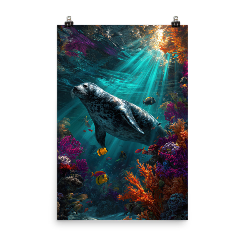 Hawaiian Monk Seal — 24″×36″ poster mockup