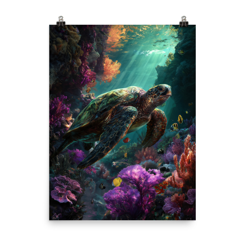 Hawaiian Sea Turtle 1 — 18″×24″ poster mockup