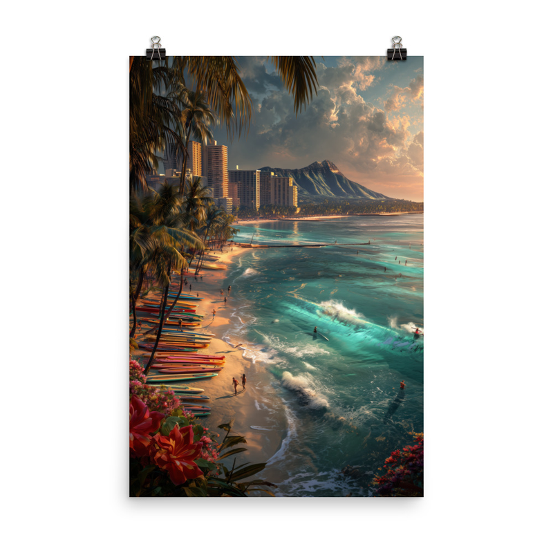 Waikiki Beach 1 — 24″×36″ poster mockup
