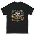 Mele Kalikimaka from Hawaii Hawaiian t-shirt design on a Black unisex tee