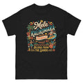 Mele Kalikimaka Aloha from the Sands Hawaiian t-shirt design on a Black unisex tee