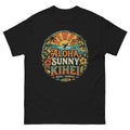 Aloha Sunny Kihei Maui Hawaiian t-shirt design on a Black unisex tee