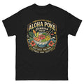 Aloha Poke Hawaiian Poke Shack Hawaiian t-shirt design on a Black unisex tee