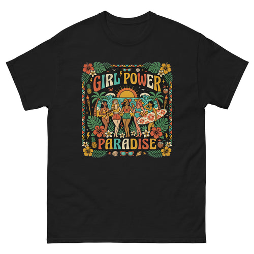 Aloha Sisters Hawaiian t-shirt design on a Black unisex tee