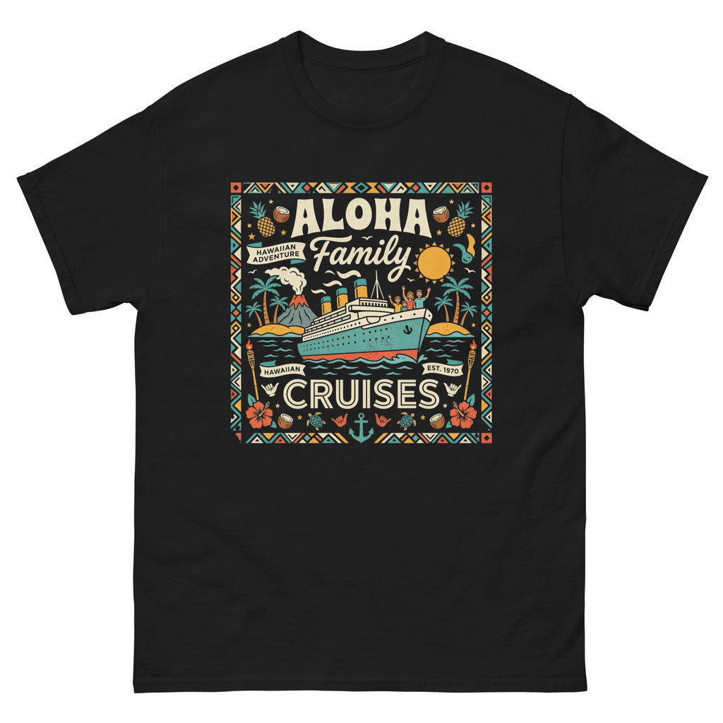 Hawaii Ohana Sea Adventure v2 Hawaiian t-shirt design on a Black unisex tee